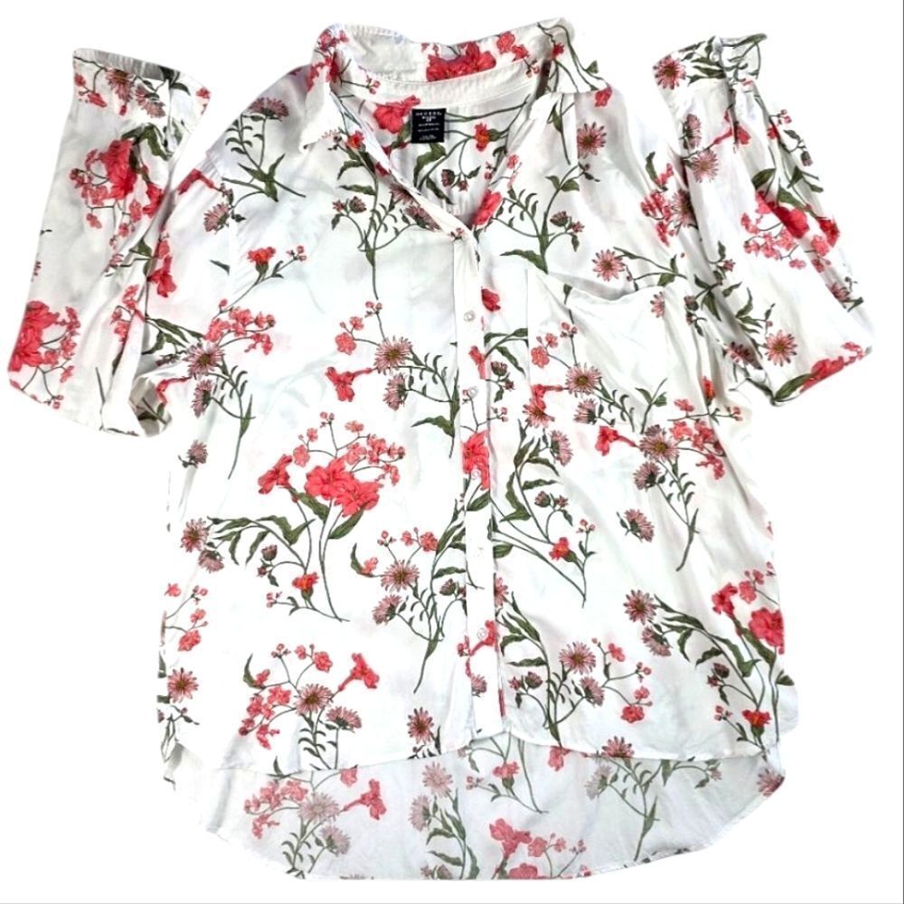 George Floral Long Sleeve Button Up Blouse Size XXL 20